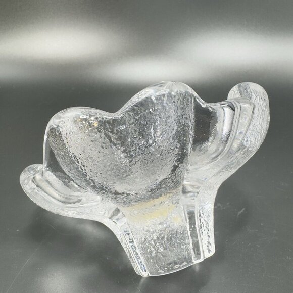 Orrefors Sweden Textured Scalloped Votive Candle Holder Clear Signed Glass VTG - Picture 9 of 15